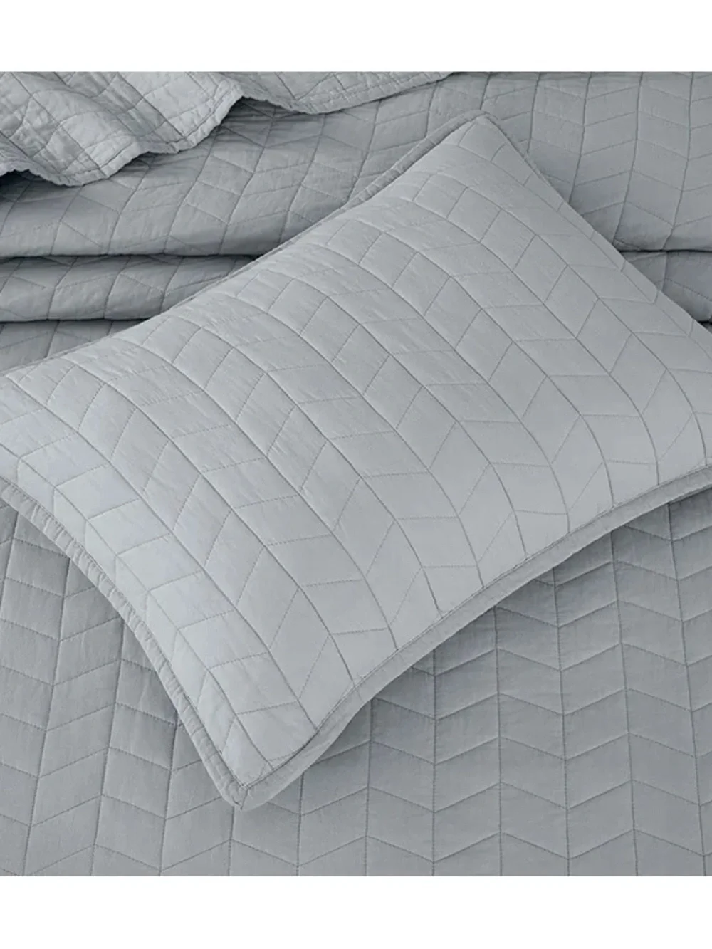 Light Gray king 3 piece  Quilted Bedspread Set 100% cotton
